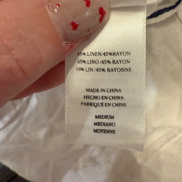 Rails Matea White Linen Lace Up Blouse White 35020 - Picture 13 of 15